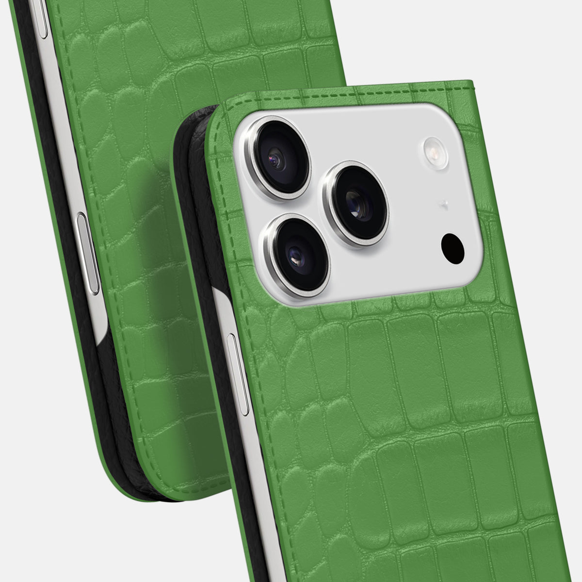 Folio Slim Case For iPhone 17 Pro Max In Alligator -5 | Apple-Green