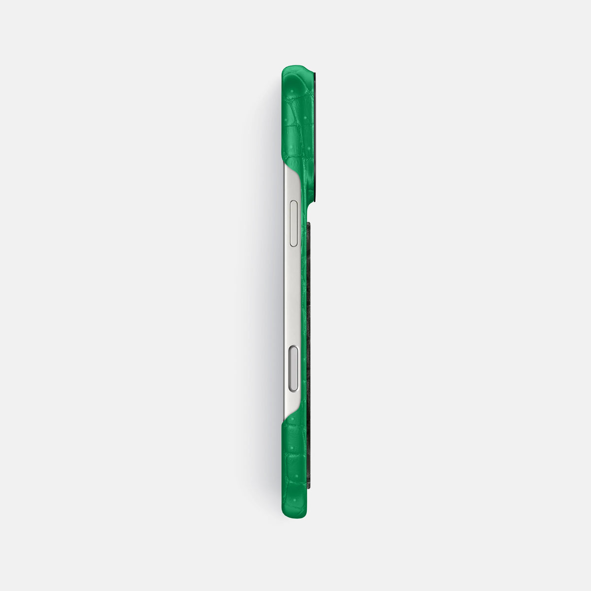 Classic Case With Carbon Dragon For iPhone 17 Pro Max In Porosus Crocodile -3 | Cactus-Green-Black