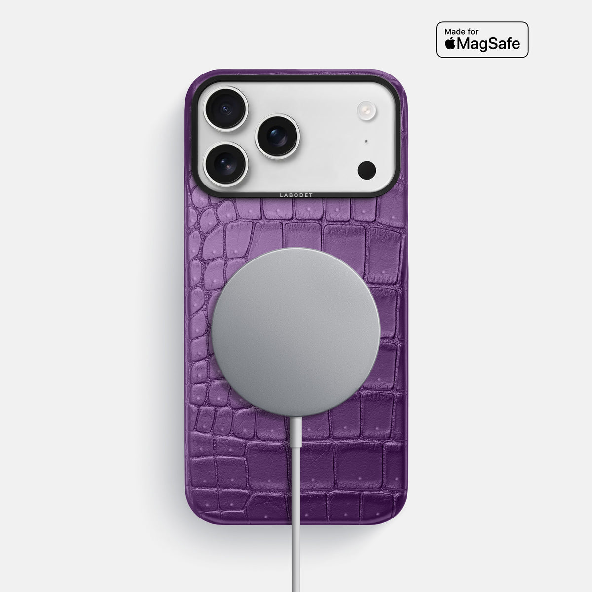 Classic Case For iPhone 17 Pro Max In Porosus Crocodile -5 | Purple-Black