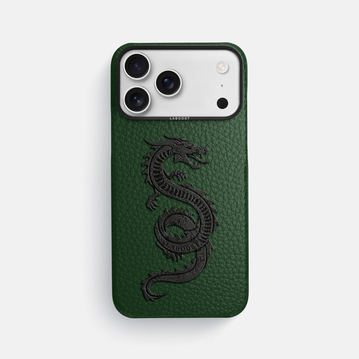Classic Case With Carbon Dragon For iPhone 18 Pro Max In Calf -1 | Dark-Green-Black