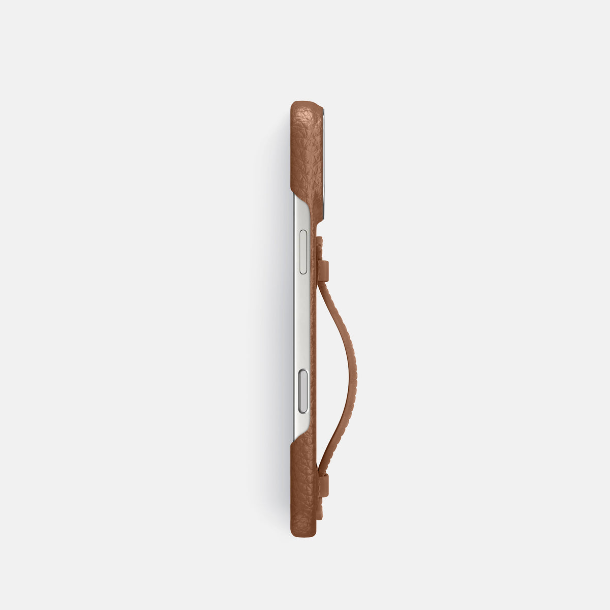 Center Handle For iPhone 17 Pro In Calf -2 | Caramel-Steel