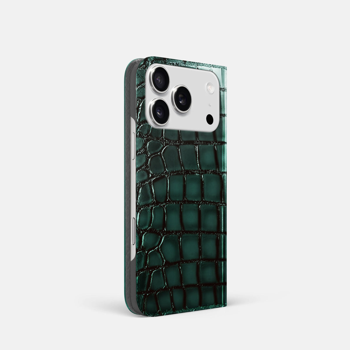 Folio Slim Case For iPhone 18 Pro In Patina Alligator -1 | Green