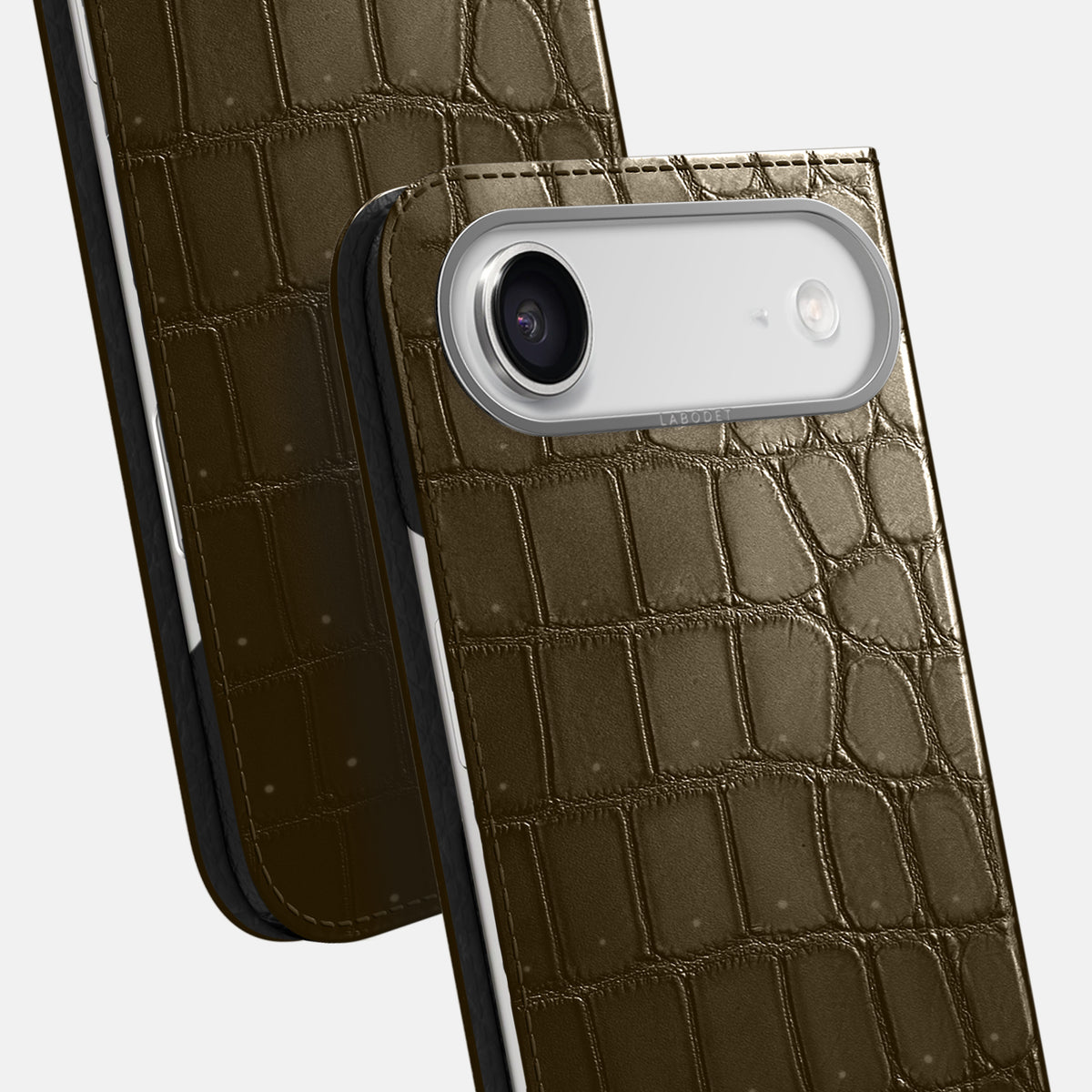 Folio Case For iPhone 17 Air In Porosus Crocodile -5 | Bronze-Steel
