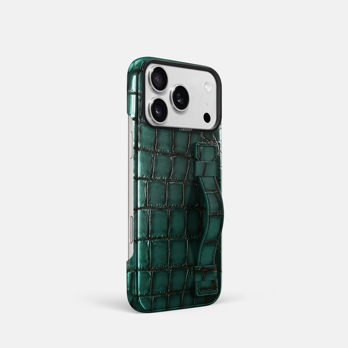 Handle Case For iPhone 17 Pro In Patina Alligator -2 | Green-Black