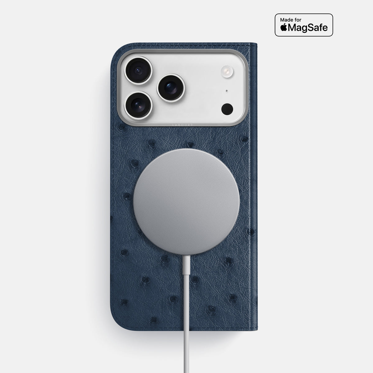 Folio Case For iPhone 17 Pro Max In Ostrich -3 | Navy-Blue-Steel