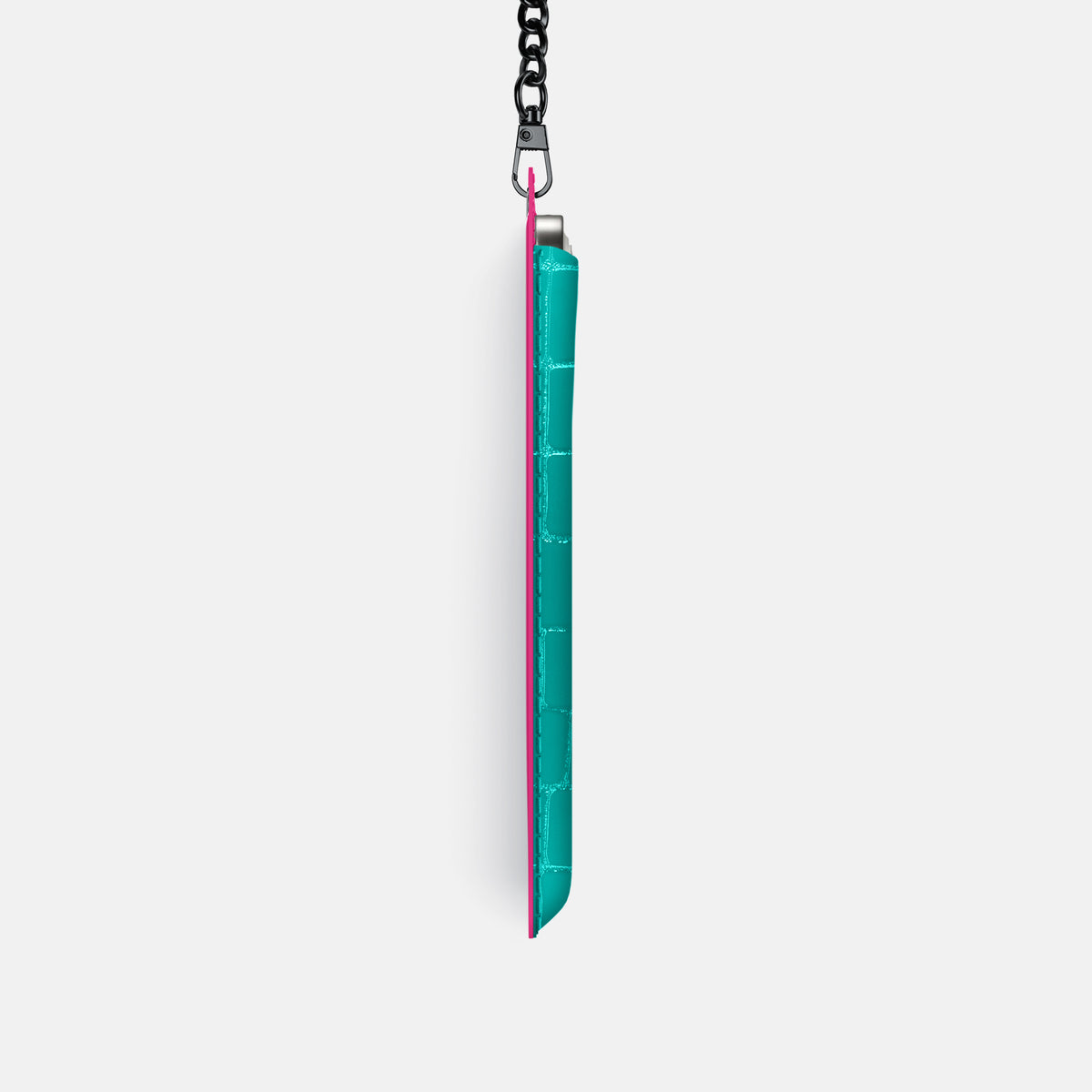 Crossbody Bag For iPhone 17 Pro In Shiny Alligator -4 | Mint-Black
