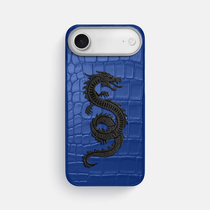 Classic Case With Carbon Dragon For iPhone 17 Air In Alligator -1 | Royal-Blue-Steel