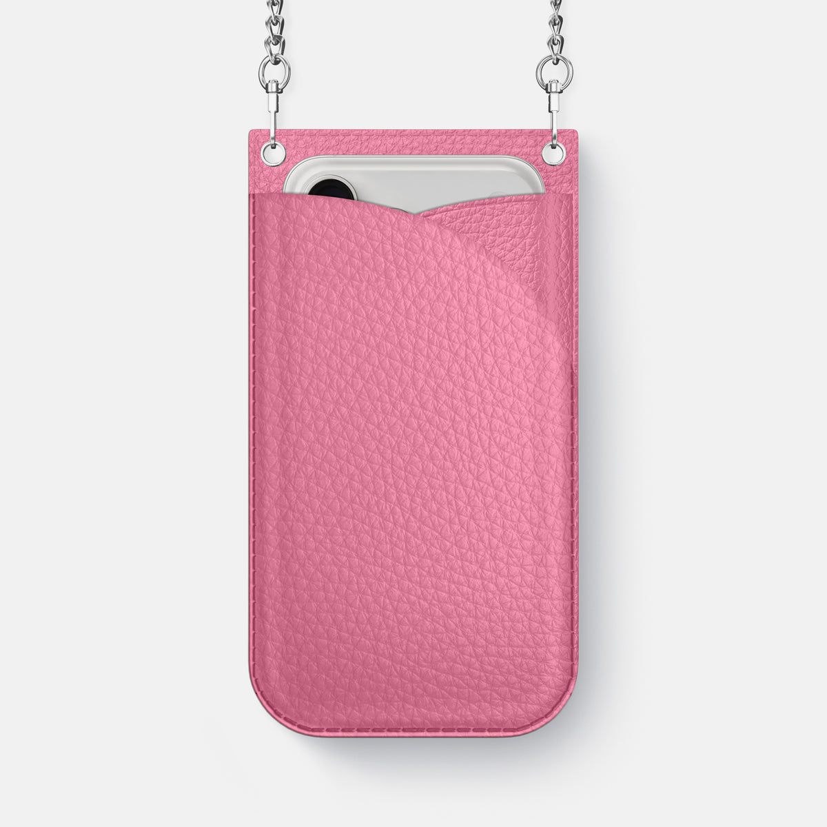 Crossbody Bag For iPhone 17 Pro Max In Calf -1 | Pink-Steel