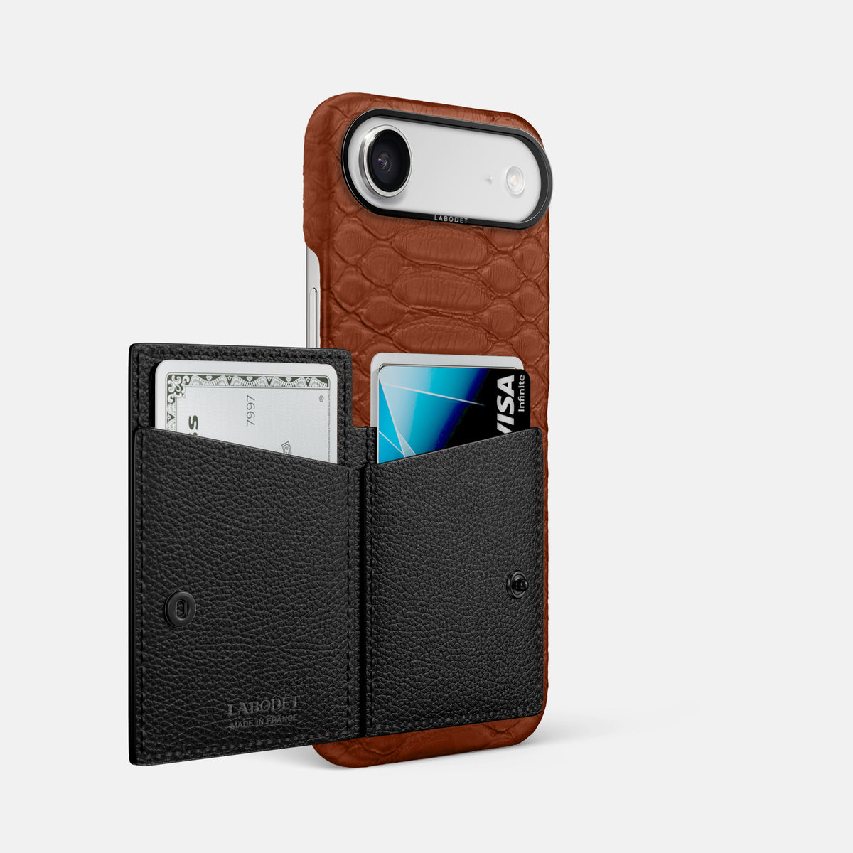 Bi-Fold Case For iPhone 17 Air In Python -2 | Medium-Brown-Black
