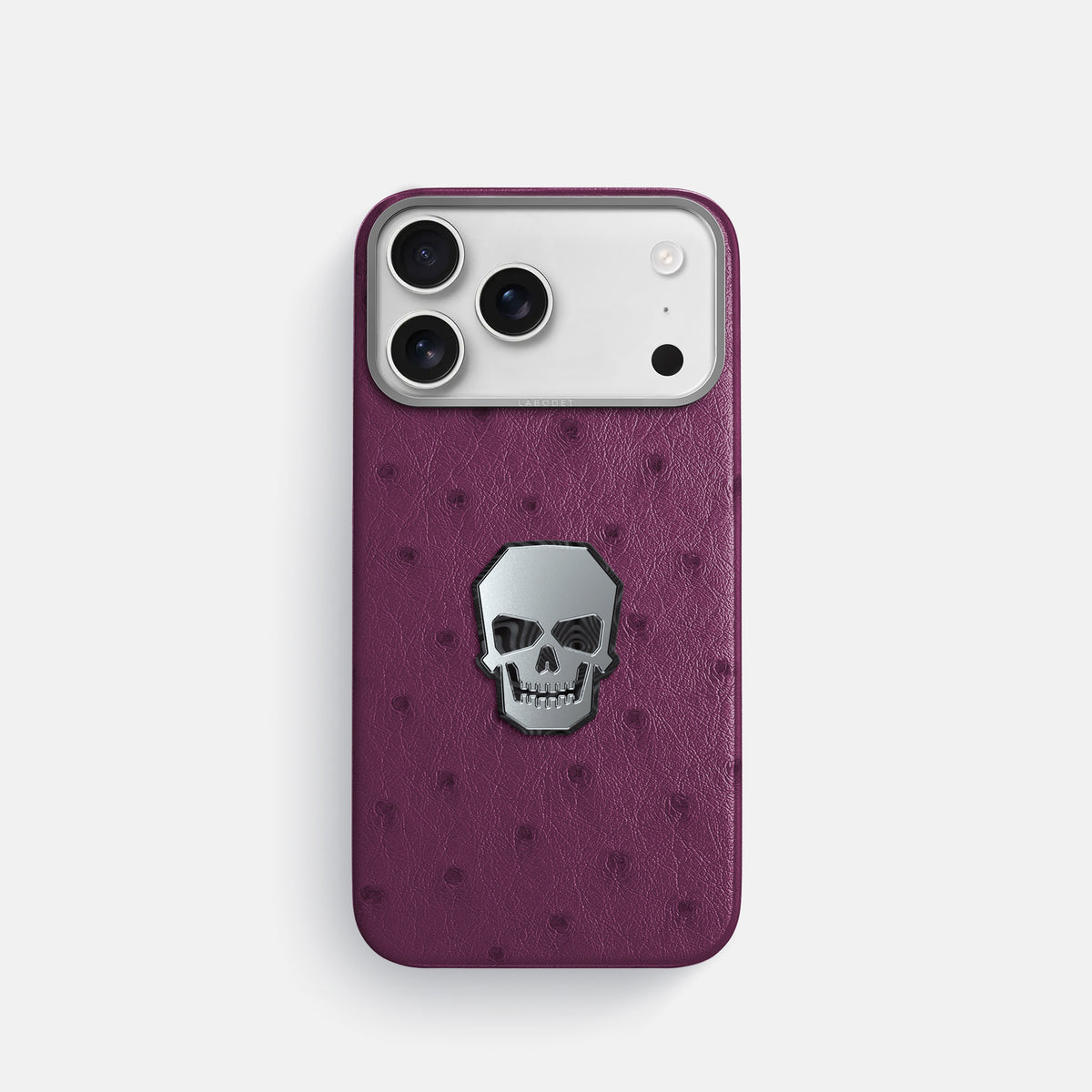 Classic Case With Titanium Skull For iPhone 17 Pro In Ostrich -1 | Purple-Steel