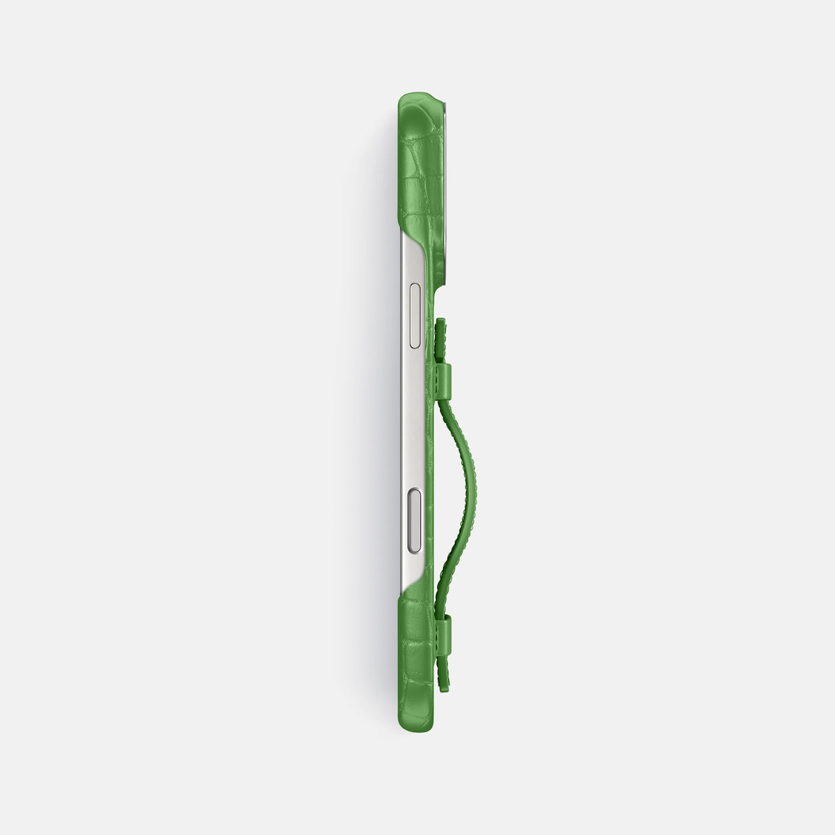 Handle Case For iPhone 17 Pro Max In Alligator -3 | Apple-Green-Steel