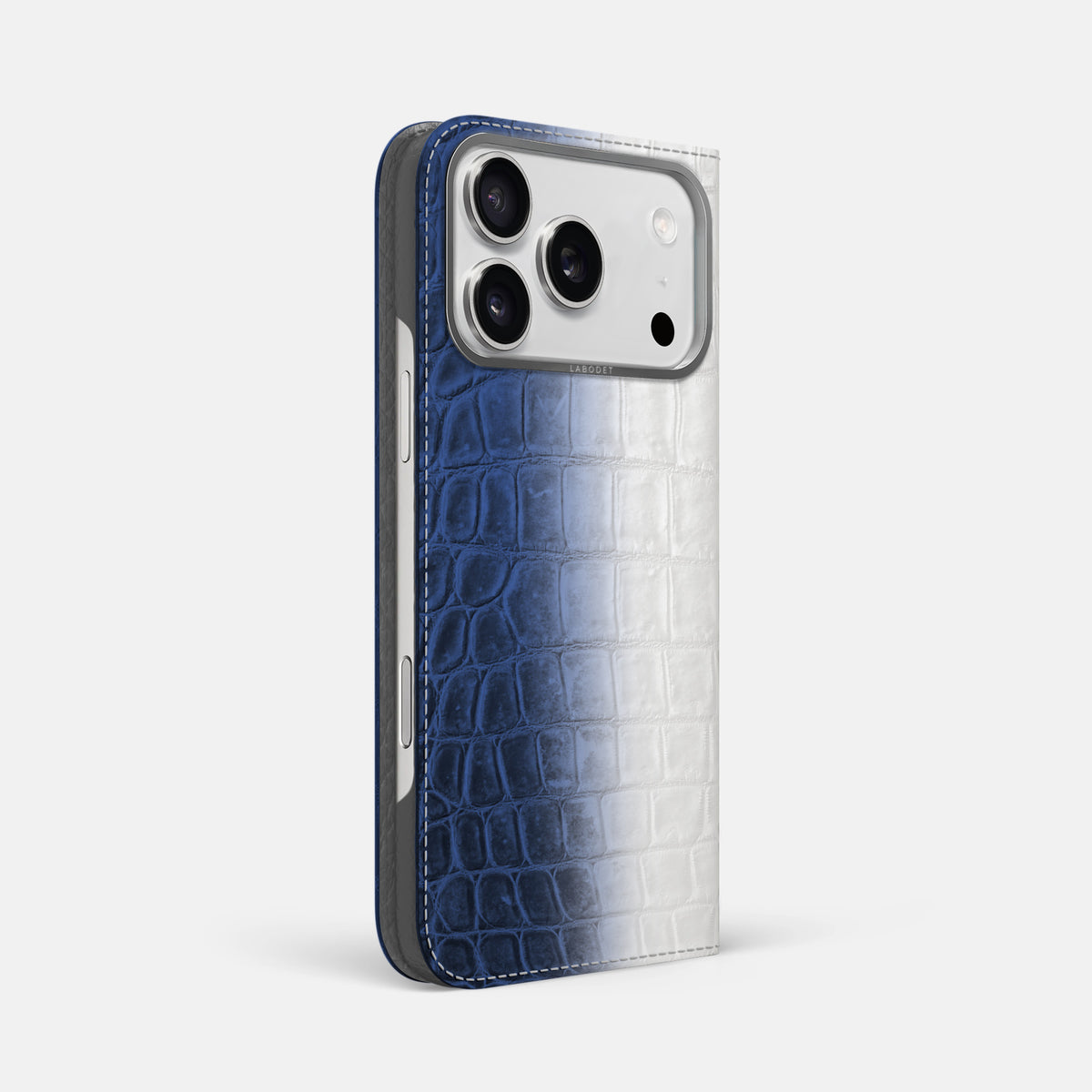 Folio Case For iPhone 17 Pro Max In Himalayan Crocodile -1 | Navy-Blue-Steel