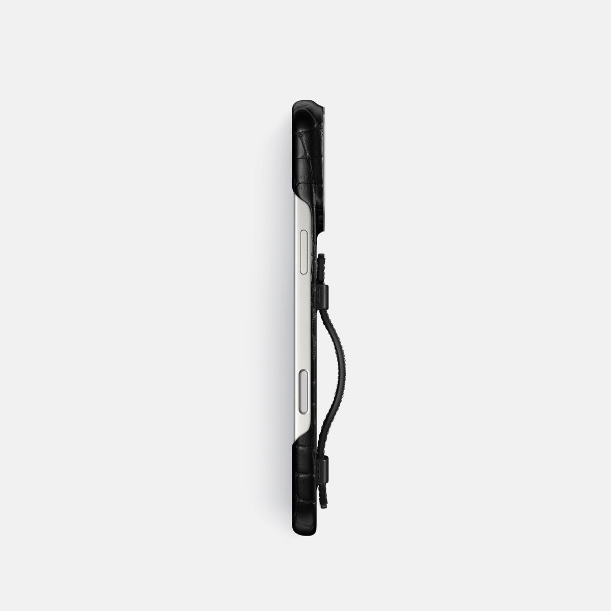 Handle Case For iPhone 18 Pro In Alligator -3 | Black-Steel