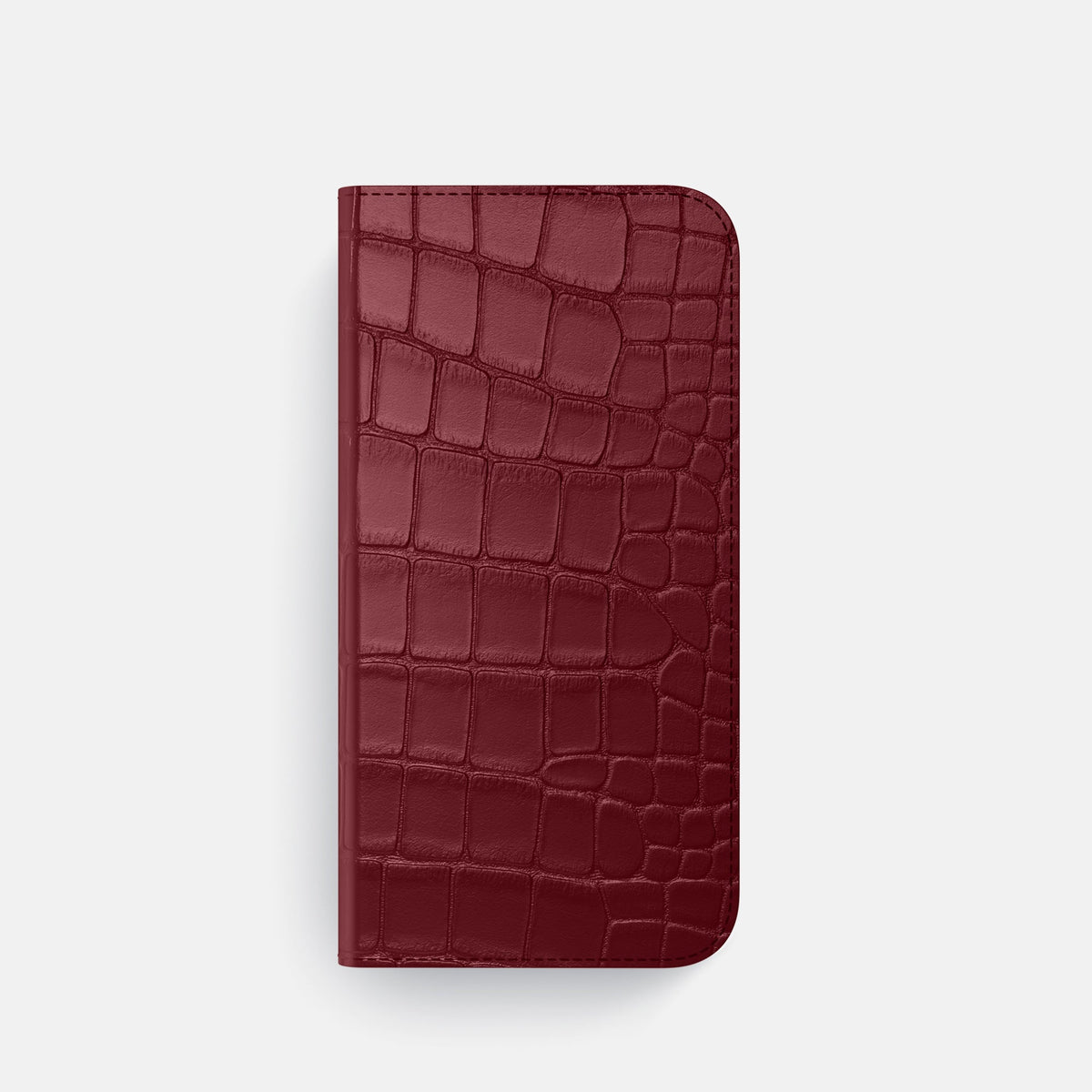 Folio Case with Card For iPhone 18 Pro In Alligator -4 | Burgundy-Black