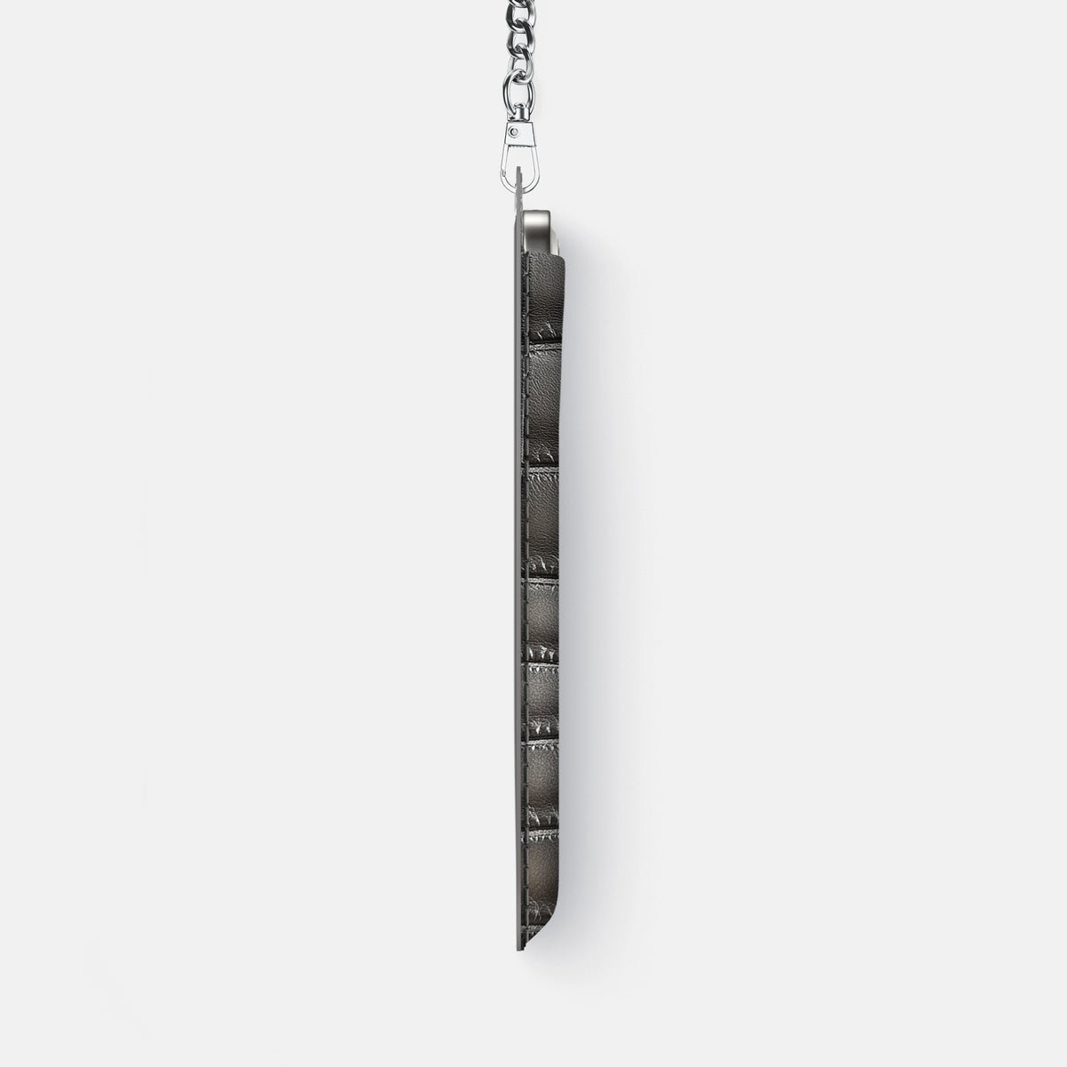Crossbody Bag For iPhone 18 Pro Max In Patina Alligator -4 | Grey-Steel