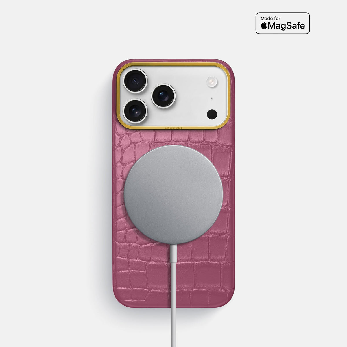 Classic Case For iPhone 18 Pro In Alligator -5 | Pink-Lagoon-Gold