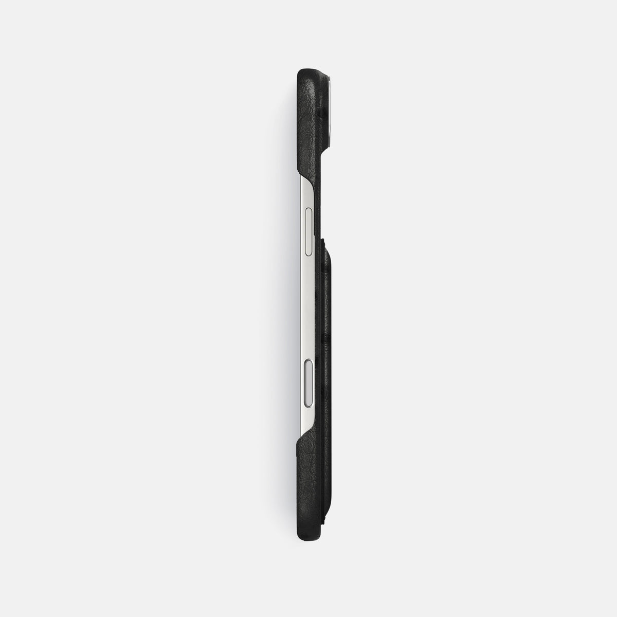 Double Card Case For iPhone 17 Air In Ostrich -3 | Black-Steel