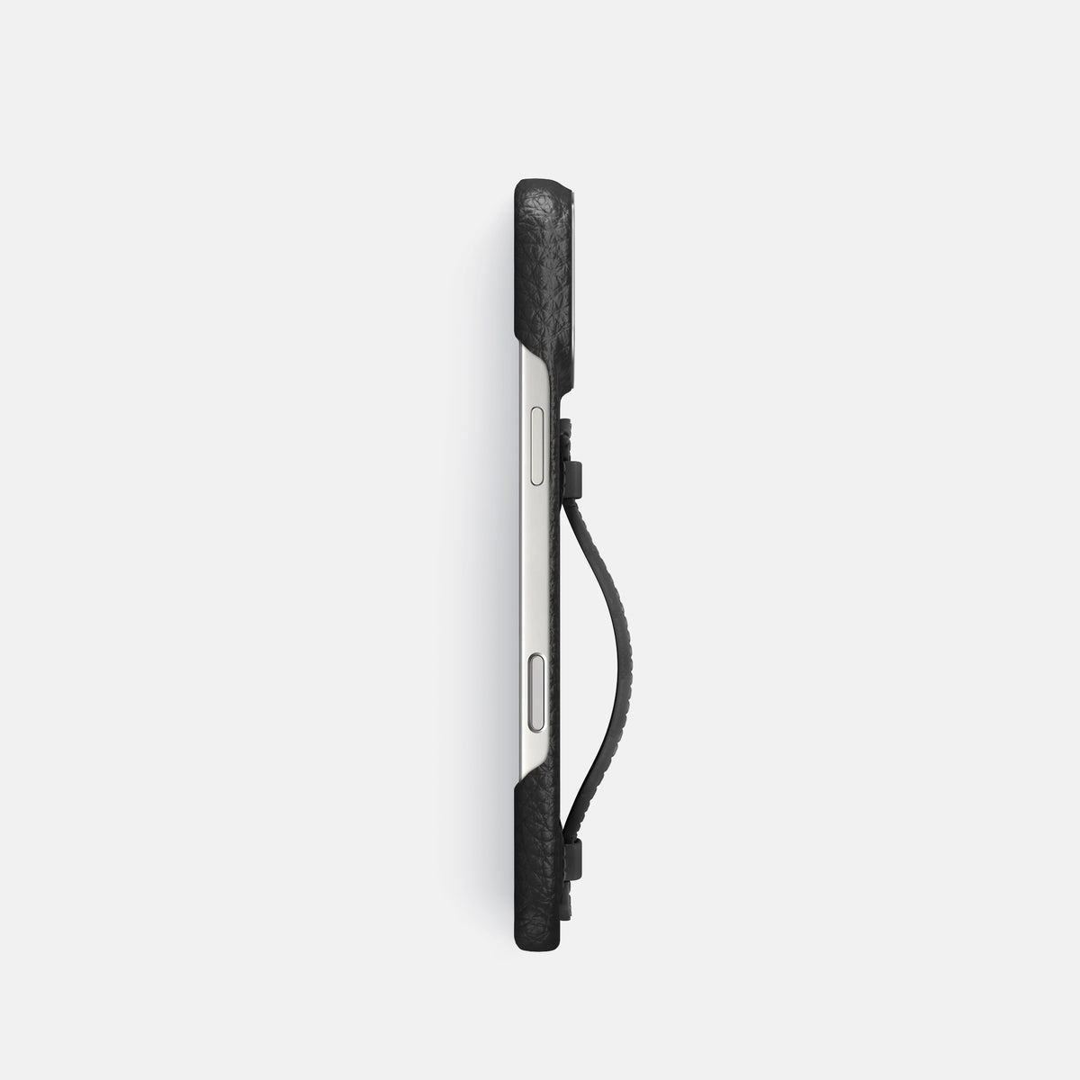 Center Handle For iPhone 17 Pro In Calf -2 | Black-Steel