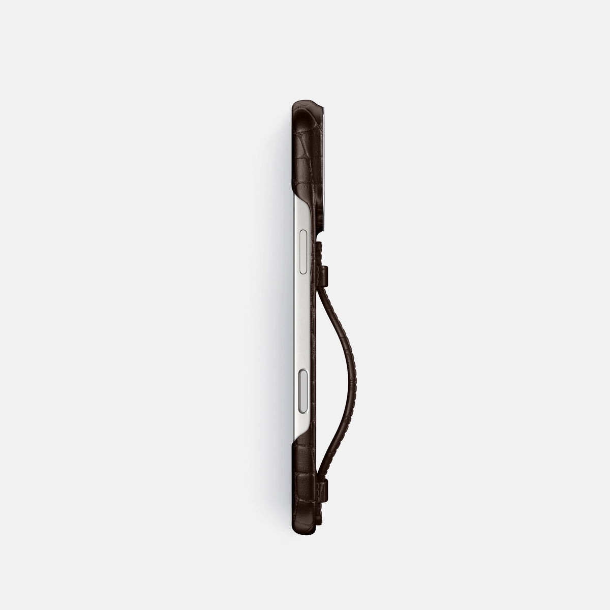 Center Handle For iPhone 18 Pro In Alligator -3 | Dark-Brown-Steel