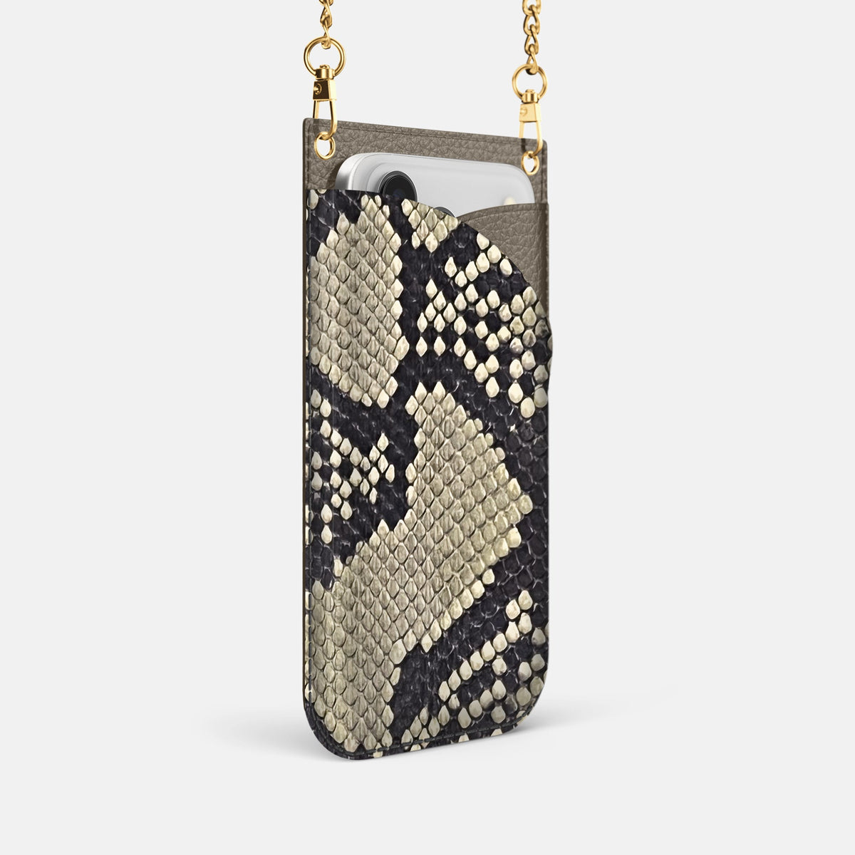 Crossbody Bag For iPhone 18 Pro In Deluxe Python -2 | Savannah-Gold