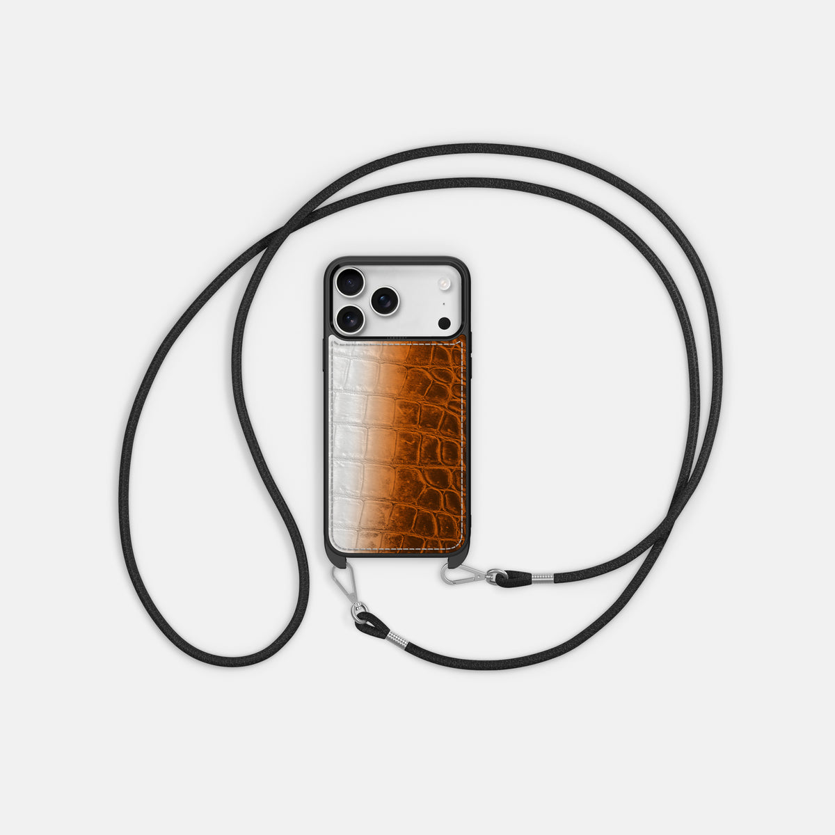 Crossbody Sport Case For iPhone 17 Pro In Himalayan Crocodile -5 | Orange