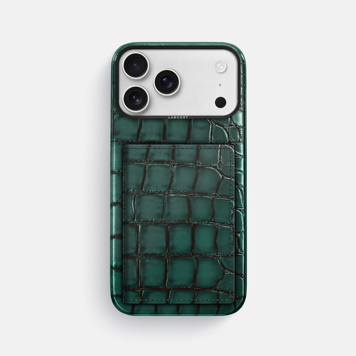 Bi-Fold Case For iPhone 17 Pro Max In Patina Alligator -1 | Green-Black