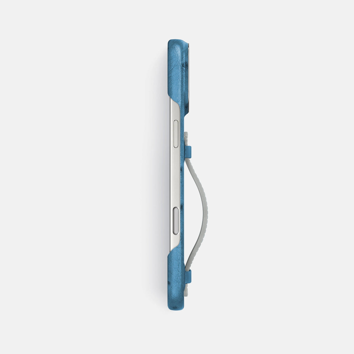 Center Handle Coloré For iPhone 18 Pro Max In Ostrich -2 | Blue-Jeans-Steel
