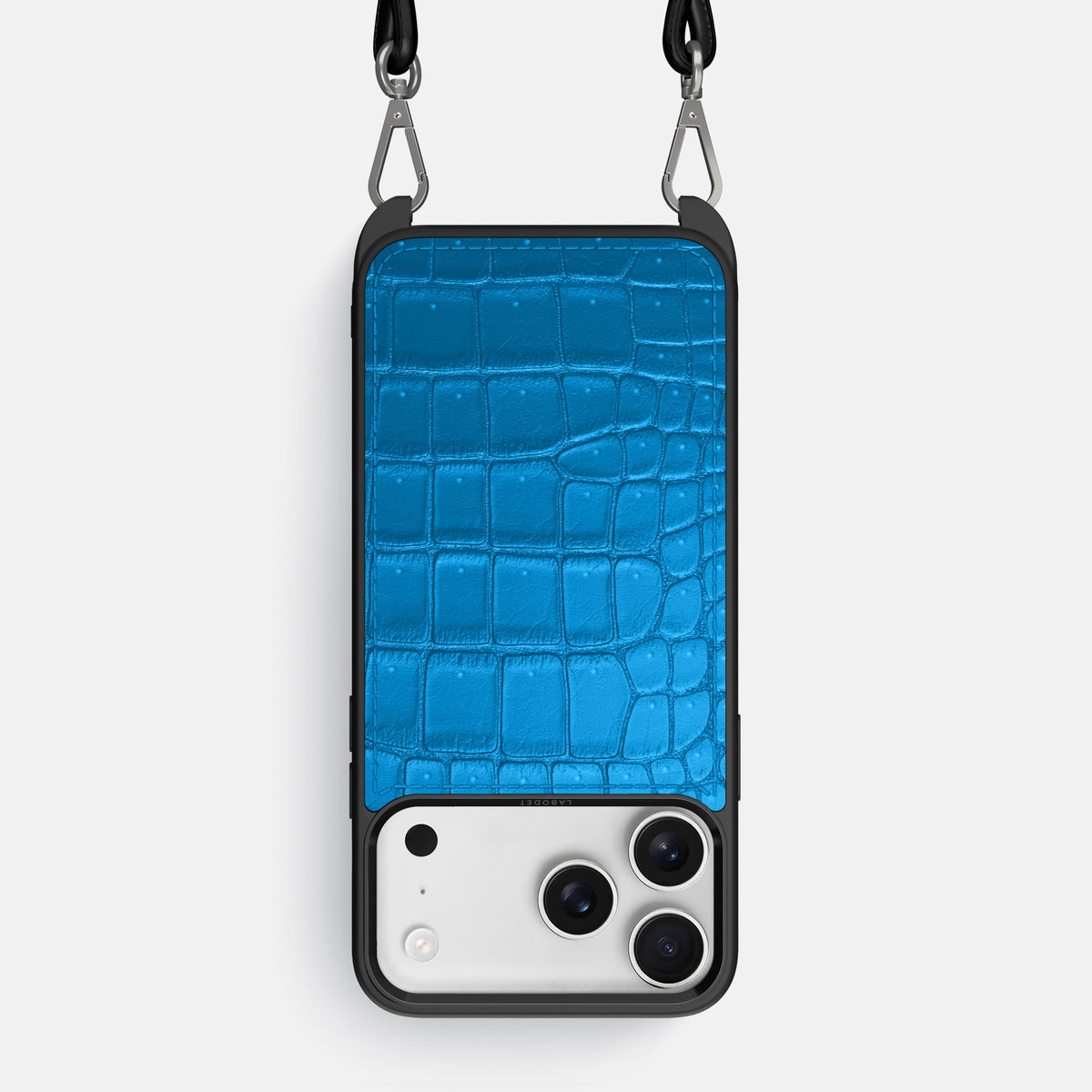 Crossbody Sport Case For iPhone 18 Pro Max In Porosus Crocodile -1 | Blue-Lagoon