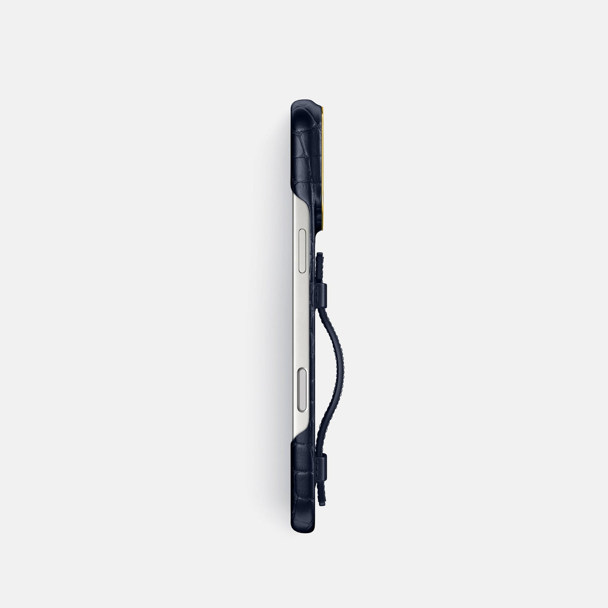 Handle Case For iPhone 18 Pro In Alligator -3 | Navy-Blue-Gold