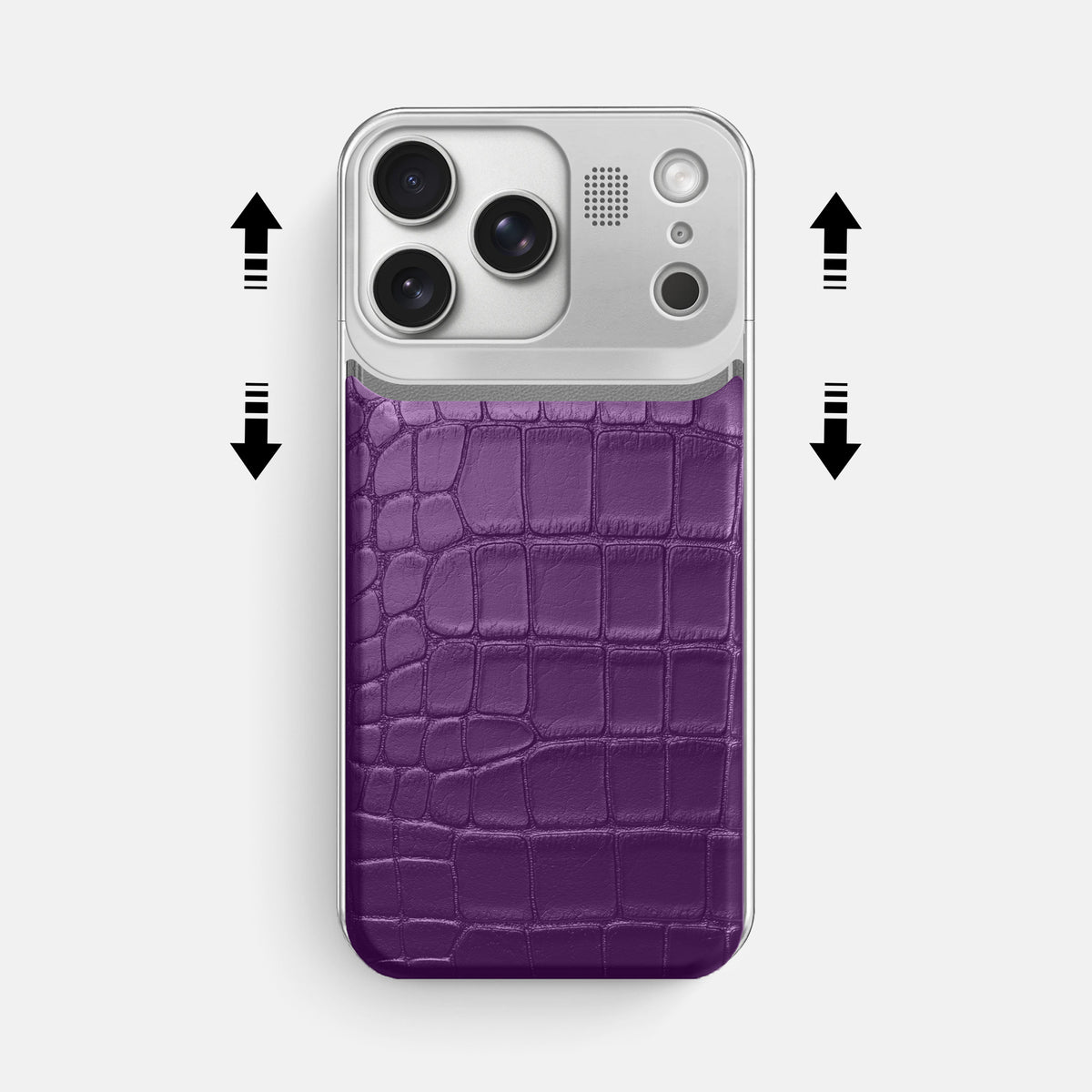Metal Case For iPhone 17 Pro Max In Alligator -2 | Purple-Steel