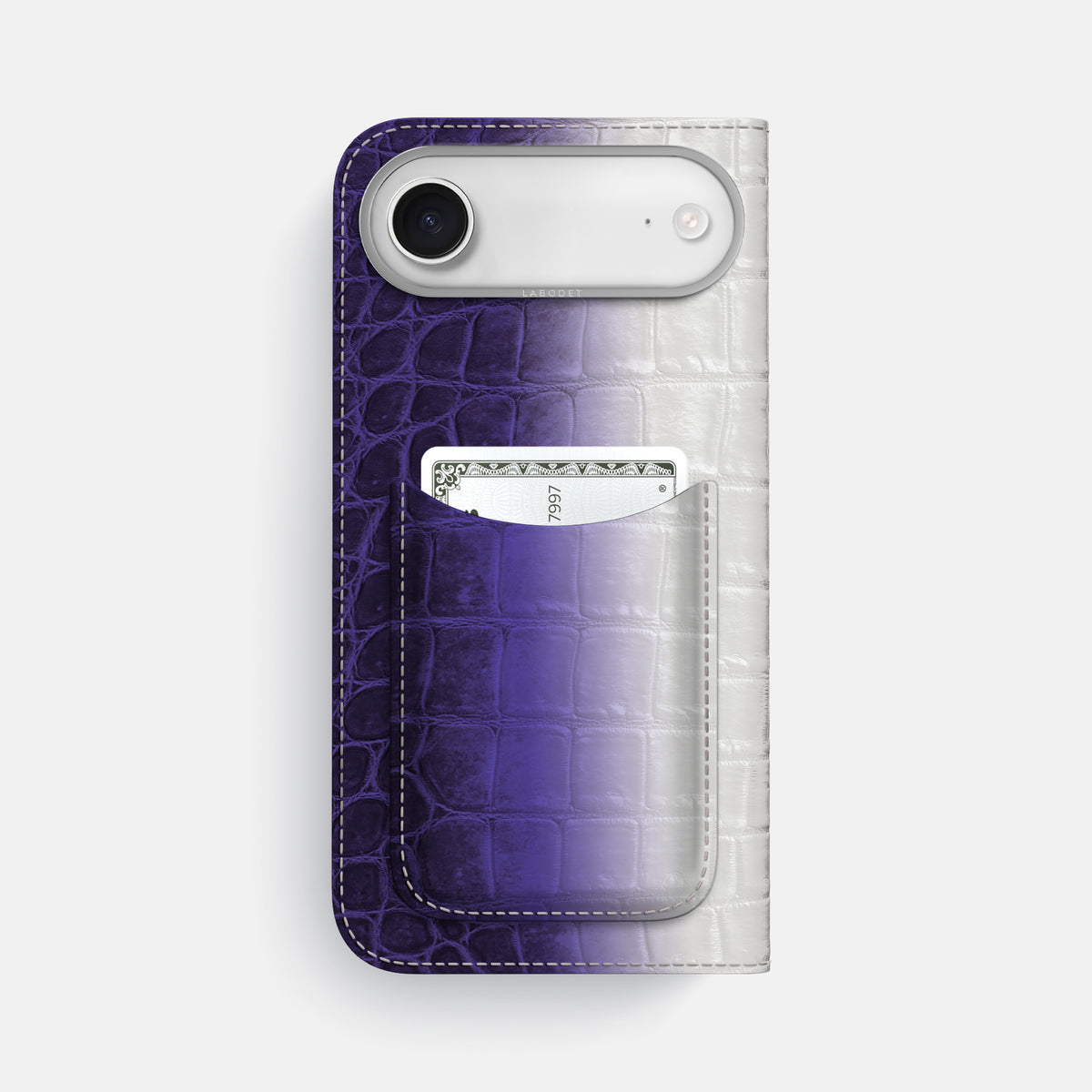 Folio Case with Card For iPhone 17 Air In Himalayan Crocodile -3 | Purple-Steel