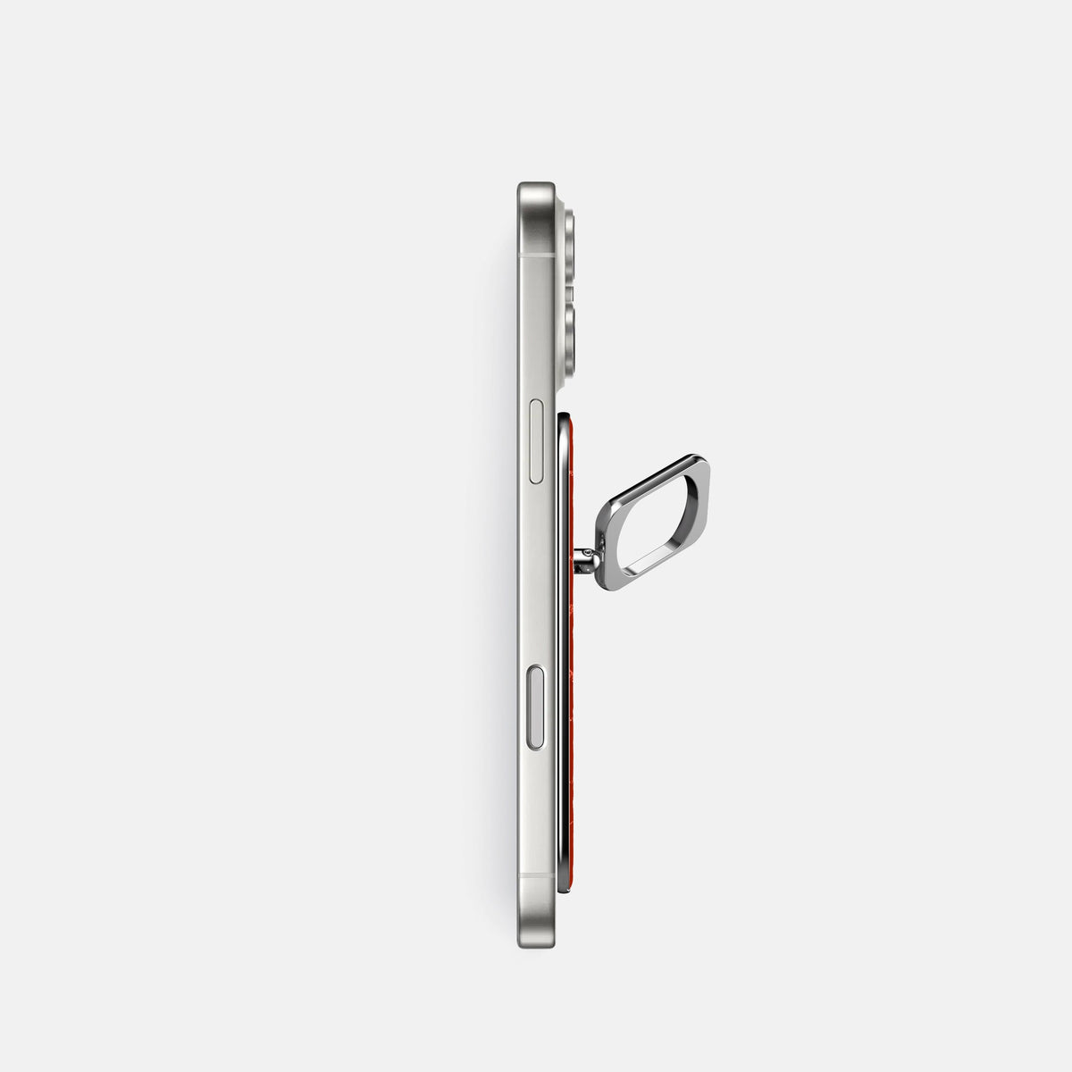 MagSafe Ring For iPhone 18 Pro In Shiny Alligator -3 | Orange-Steel