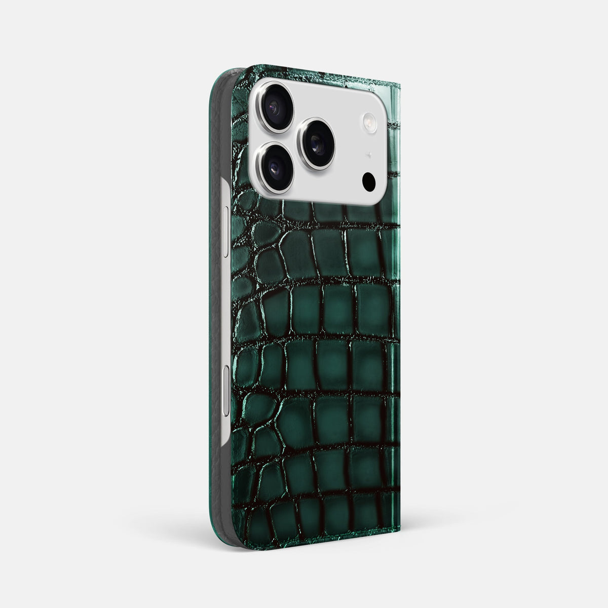 Folio Slim Case For iPhone 18 Pro Max In Patina Alligator -1 | Green