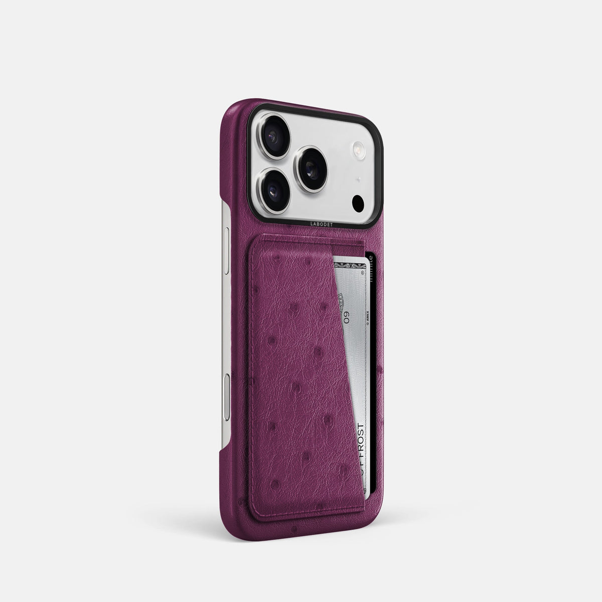 Double Card Case For iPhone 18 Pro In Ostrich -2 | Purple-Black
