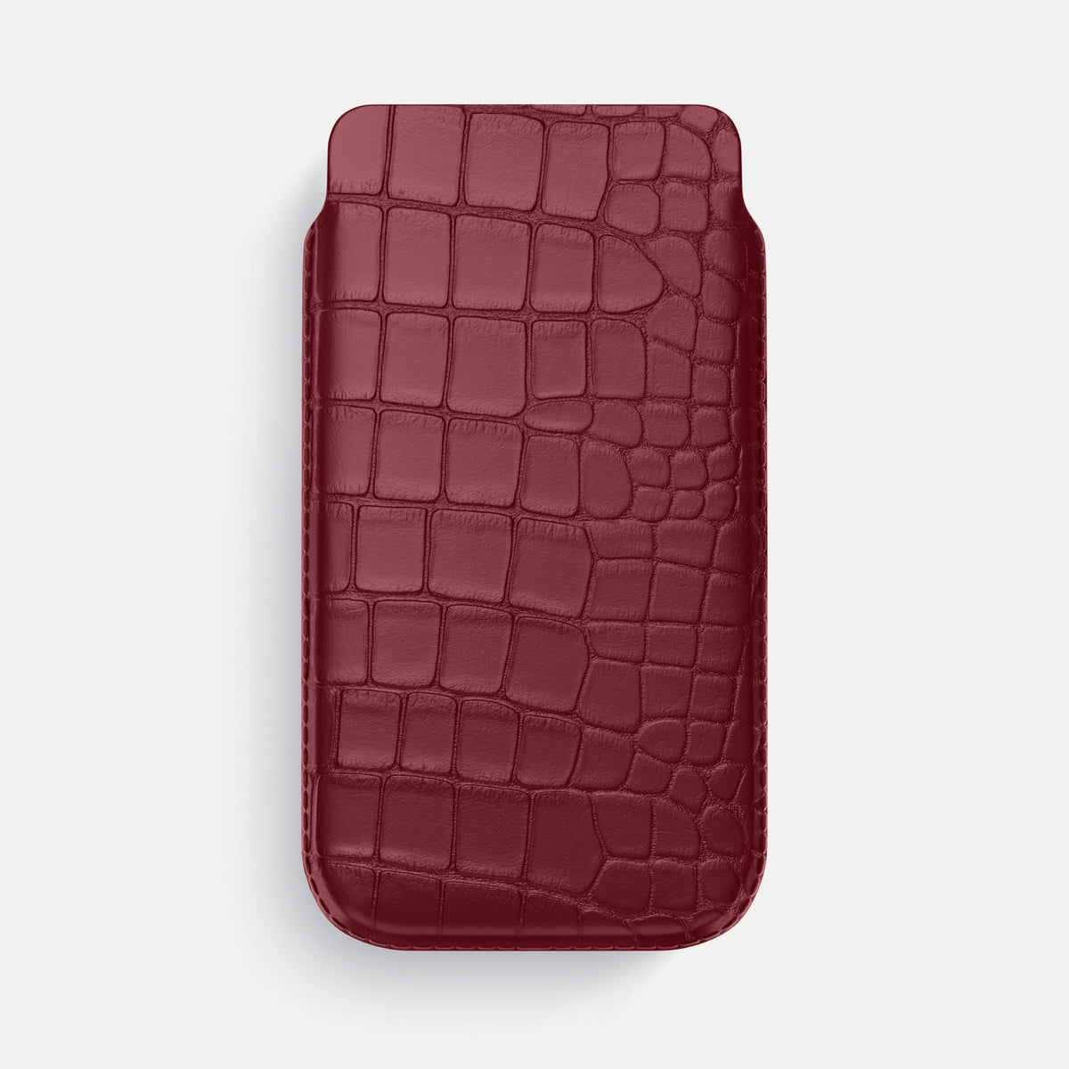 Pouch Case For iPhone 18 Pro Max In Alligator -1 | Burgundy