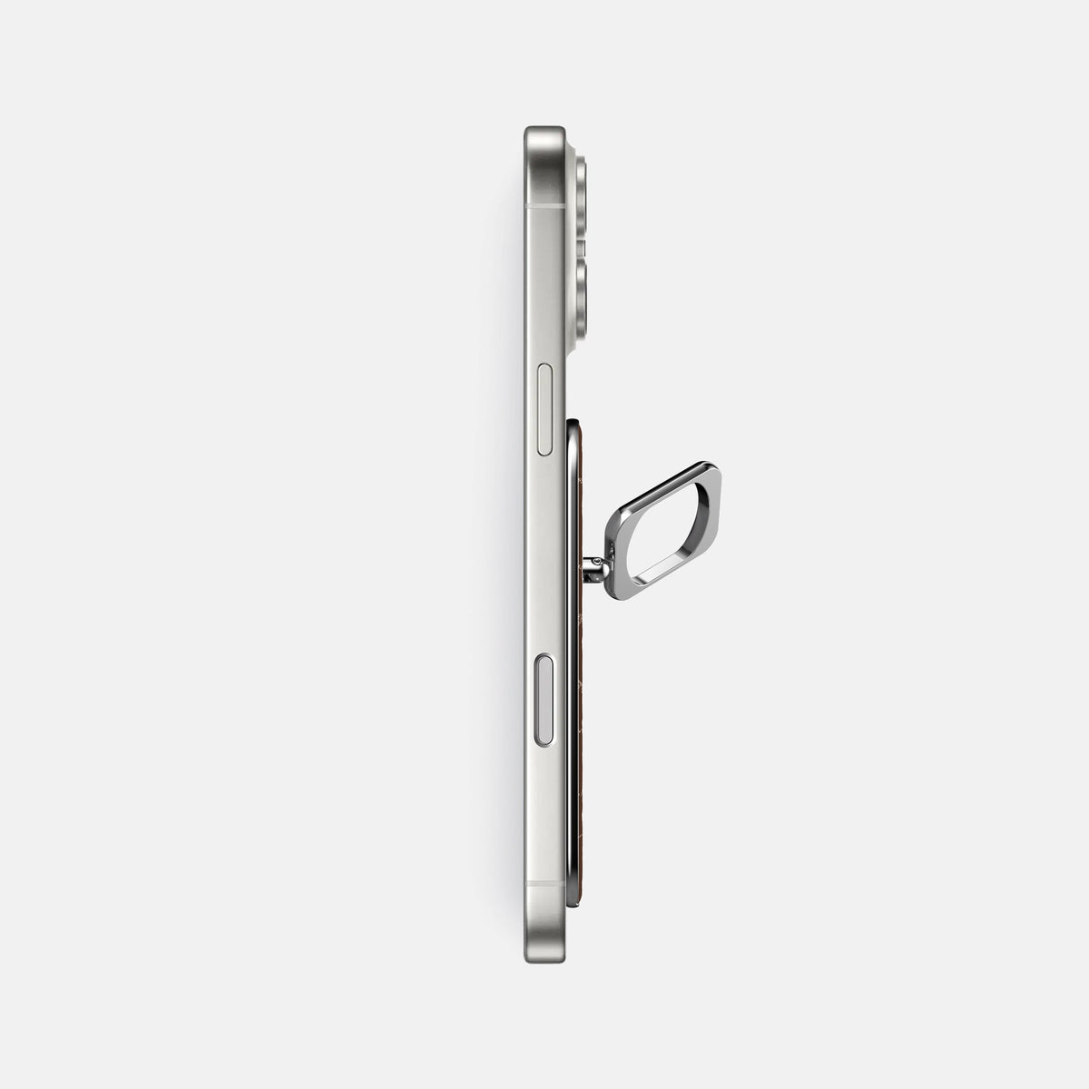 MagSafe Ring For iPhone 18 Pro Max In Shiny Alligator -3 | Brown-Steel