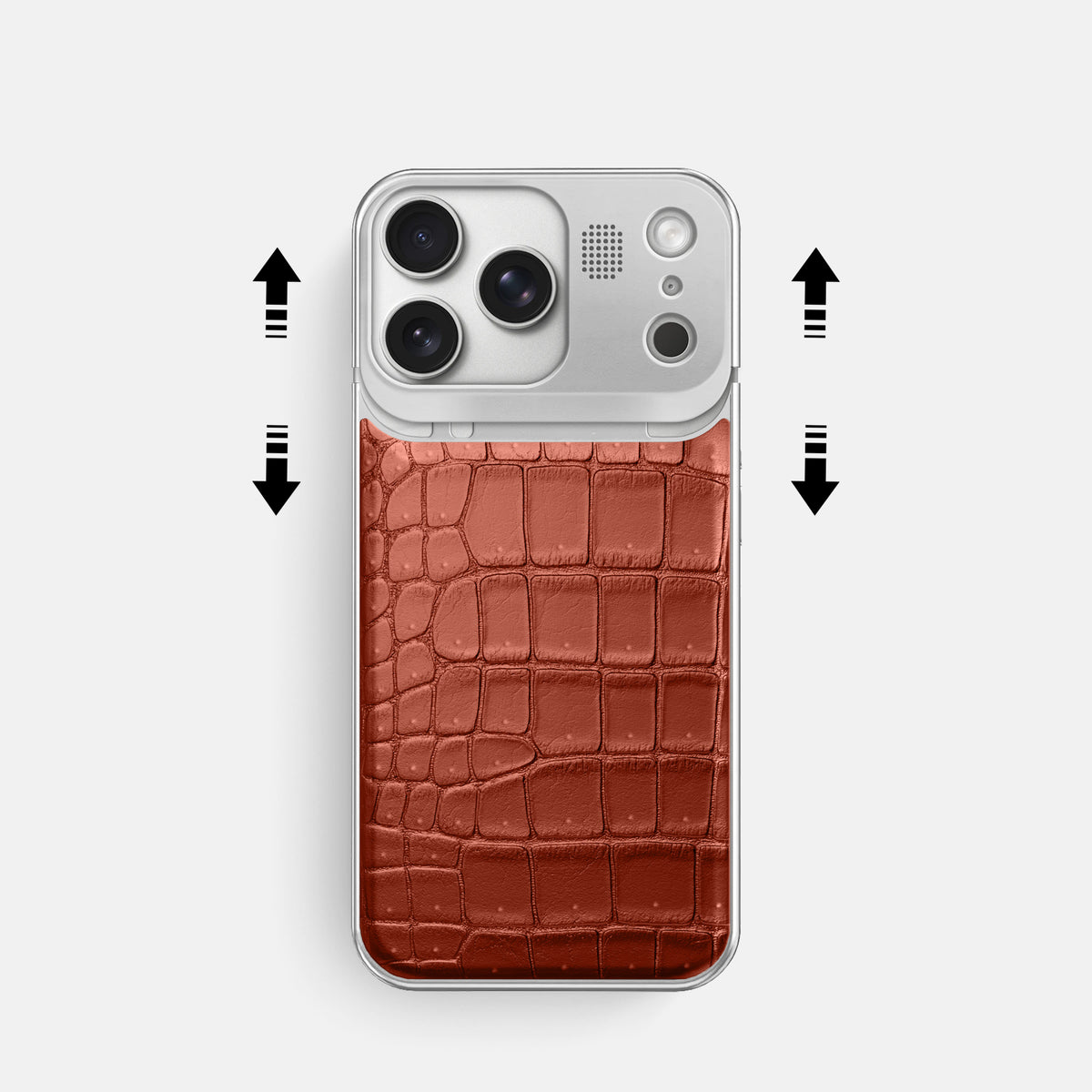 Metal Case For iPhone 17 Pro In Porosus Crocodile -2 | Nuts-Steel