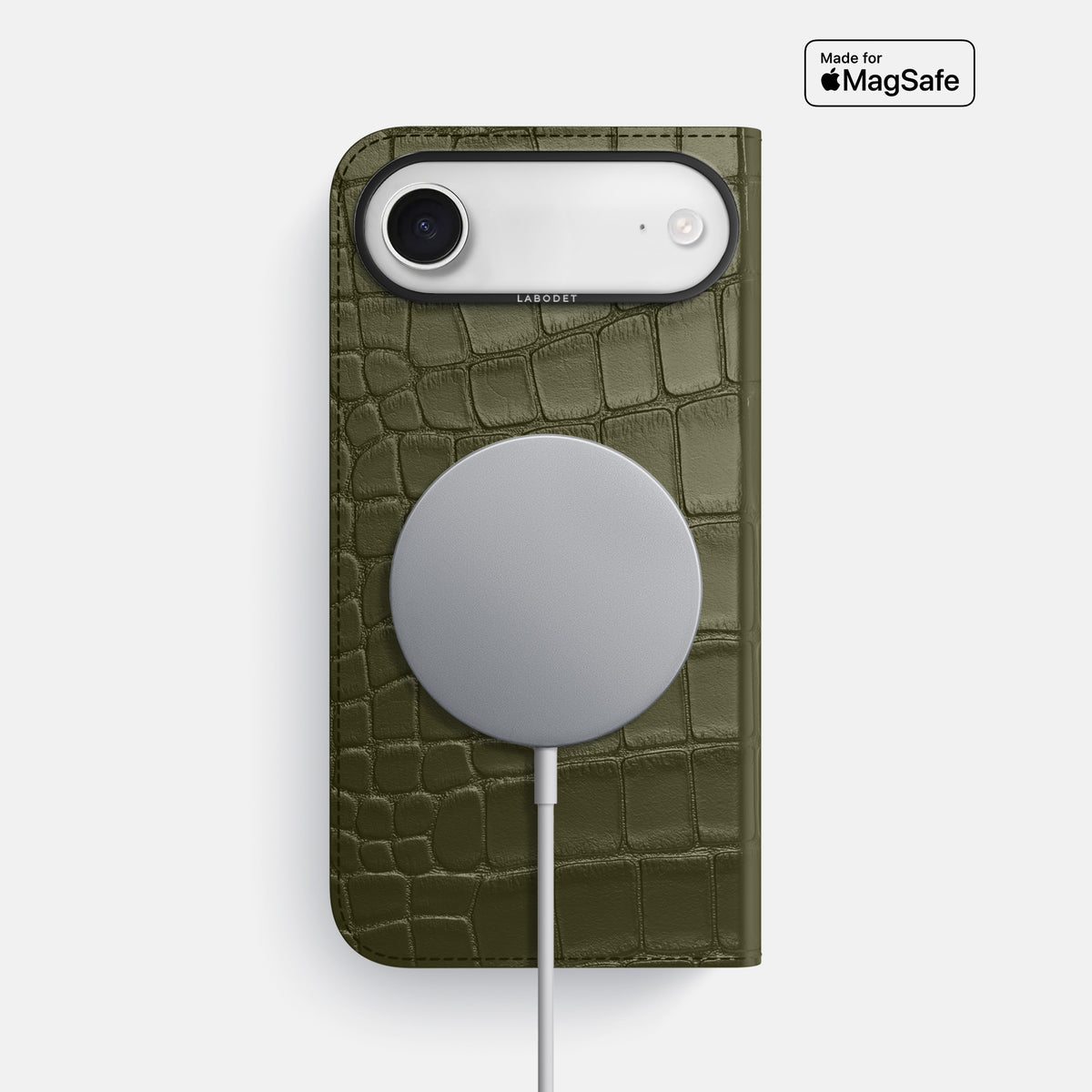 Folio Case For iPhone 17 Air In Alligator -3 | Kaki-Green-Steel