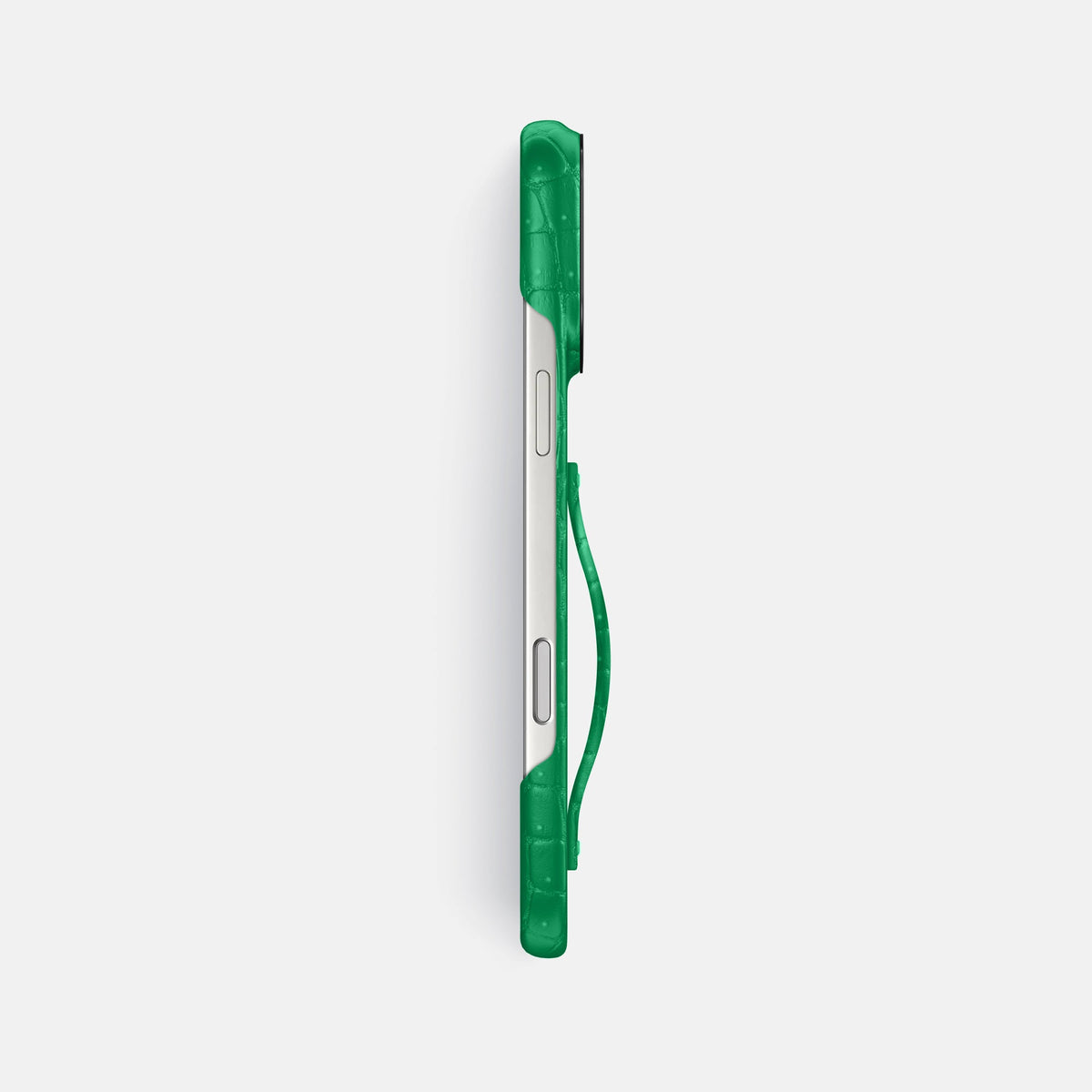 Finger Case For iPhone 18 Pro Max In Porosus Crocodile -3 | Cactus-Green-Black