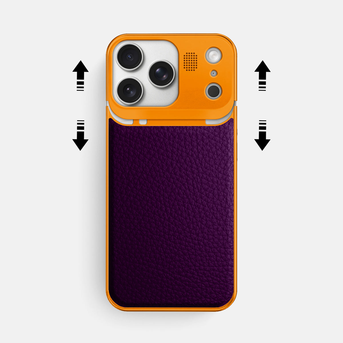 Metal Case For iPhone 17 Pro Max In Calf -2 | Violet-Orange