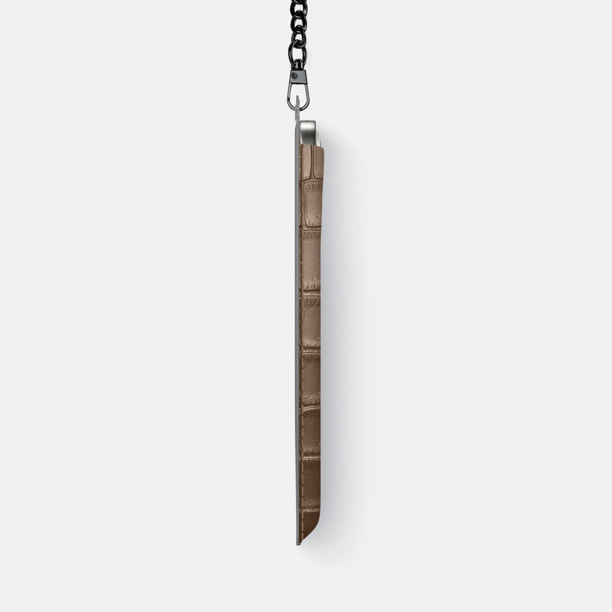 Crossbody Bag For iPhone 18 Pro Max In Porosus Crocodile -4 | Fur-Brown-Black