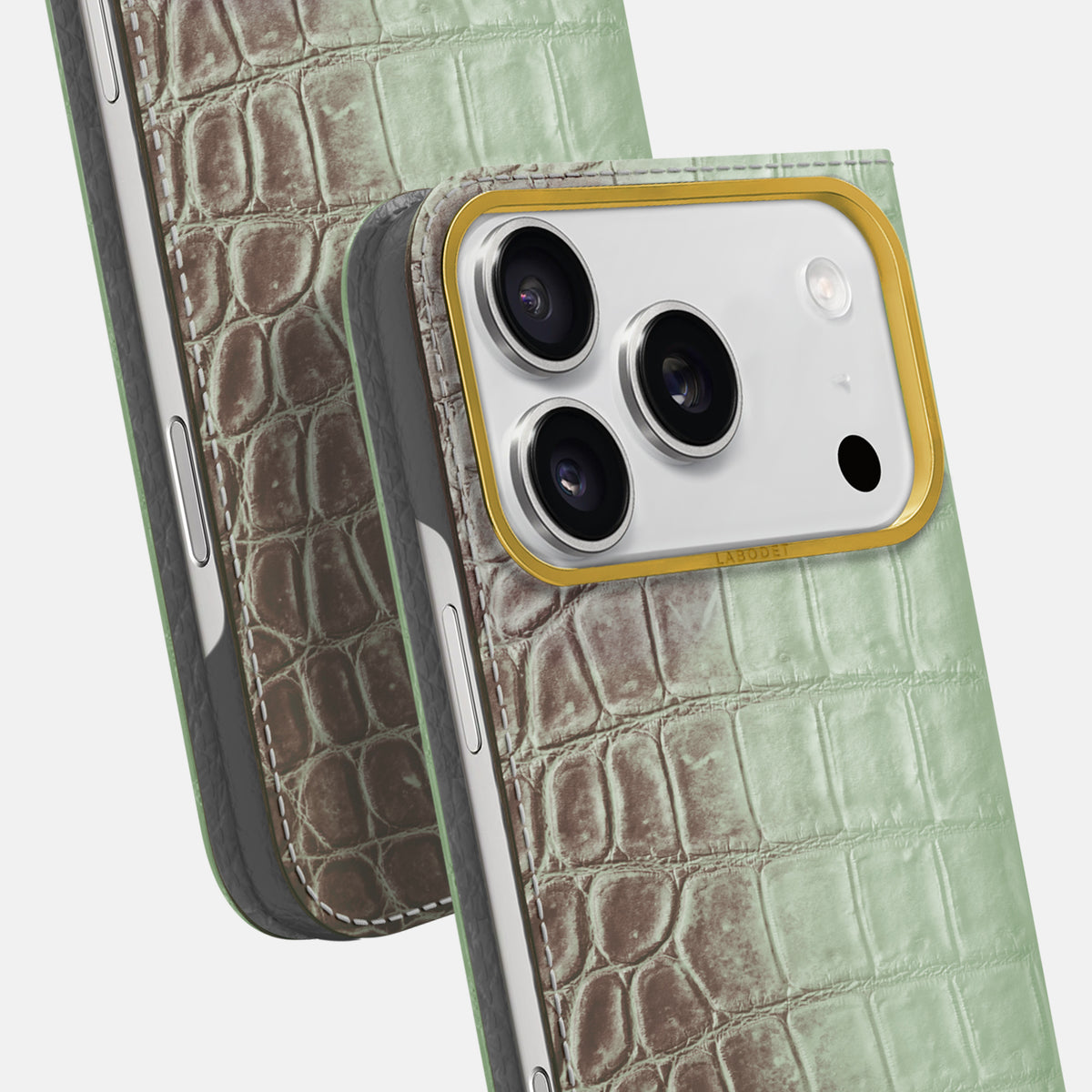 Folio Case For iPhone 17 Pro Max In Himalayan Crocodile -5 | Pistachio-Gold