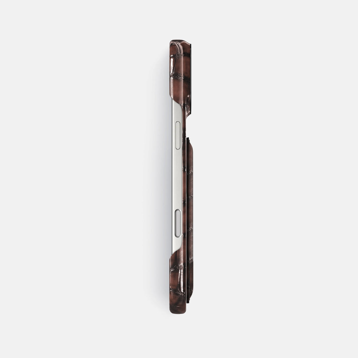 Double Card Case For iPhone 18 Pro Max In Patina Alligator -3 | Havana-Brown-Black