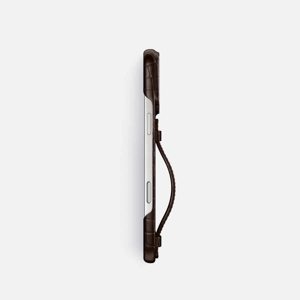 Center Handle For iPhone 17 Pro In Alligator -3 | Dark-Brown-Steel