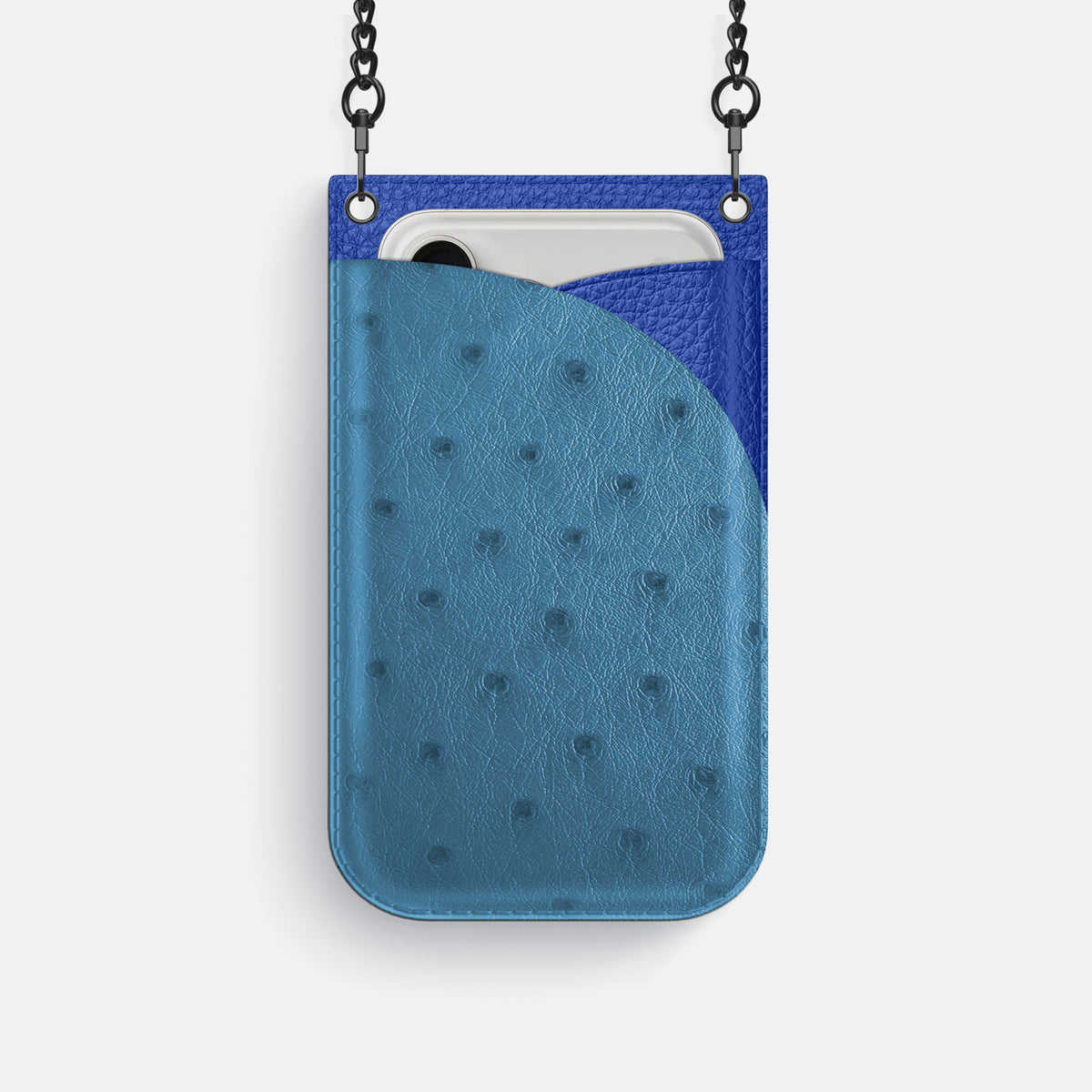 Crossbody Bag For iPhone 17 Pro In Ostrich -1 | Blue-Jeans-Black