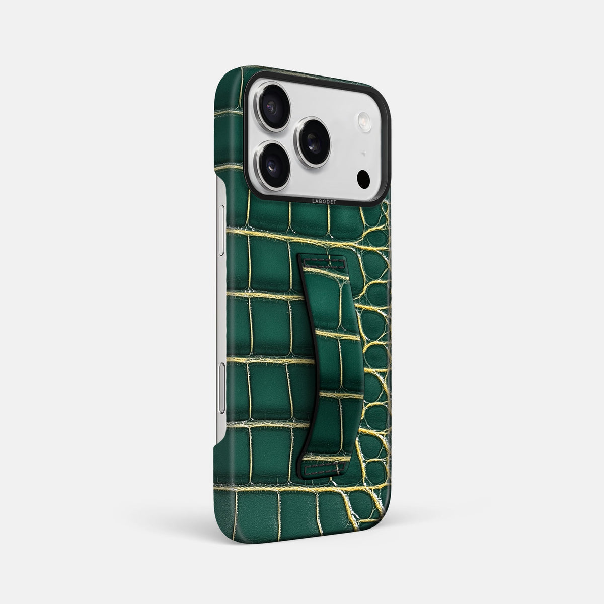 Finger Case For iPhone 18 Pro Max In Patina Alligator -2 | Cambridge-Black
