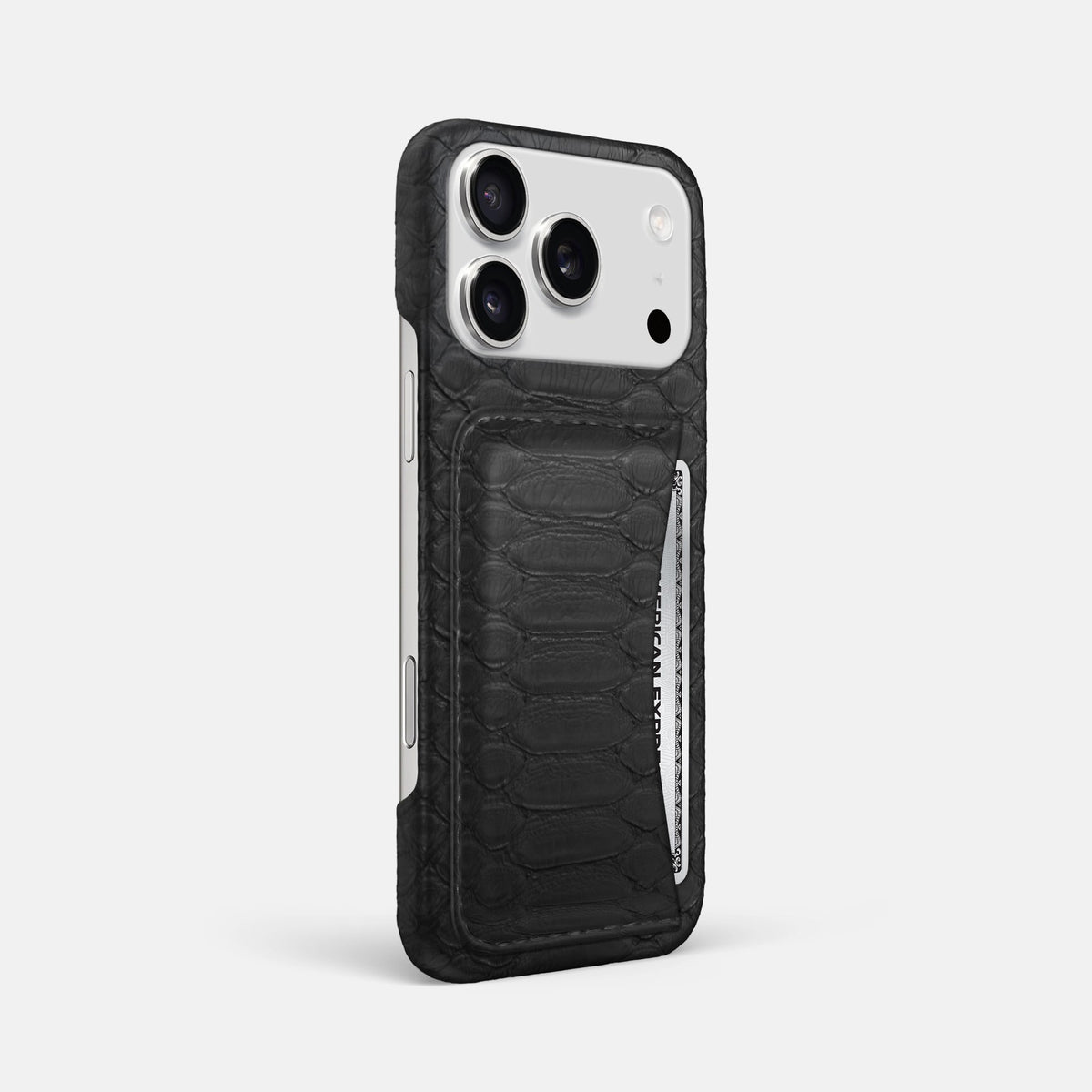 Slim Card Case For iPhone 18 Pro Max In Python -2 | Black