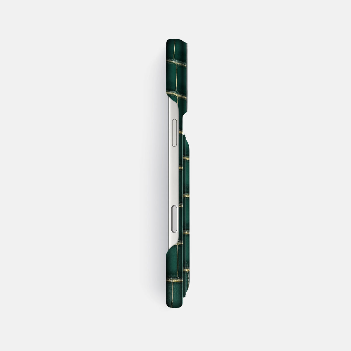 Double Card Case For iPhone 17 Pro Max In Patina Alligator -3 | Cambridge-Steel