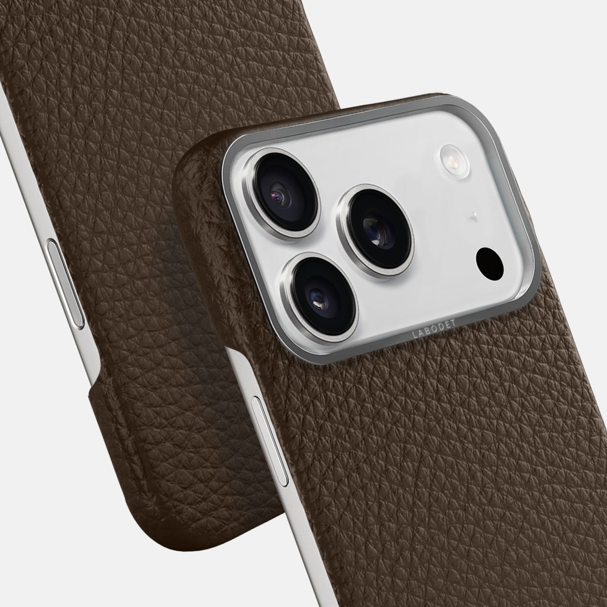 Classic Case For iPhone 18 Pro In Calf -6 | Dark-Brown-Steel