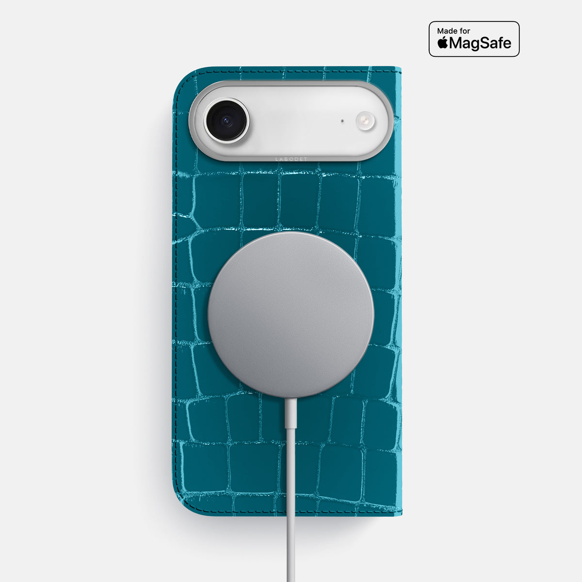 Folio Case For iPhone 17 Air In Shiny Alligator -3 | Curacao-Steel